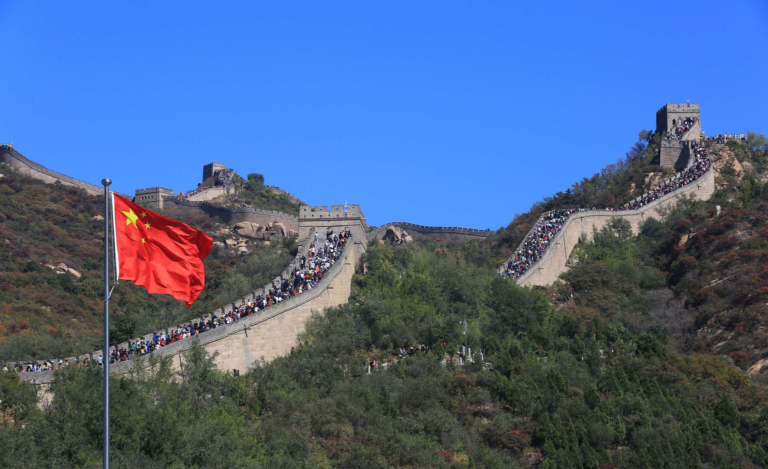 Turistide mass Suurel Hiina müüril