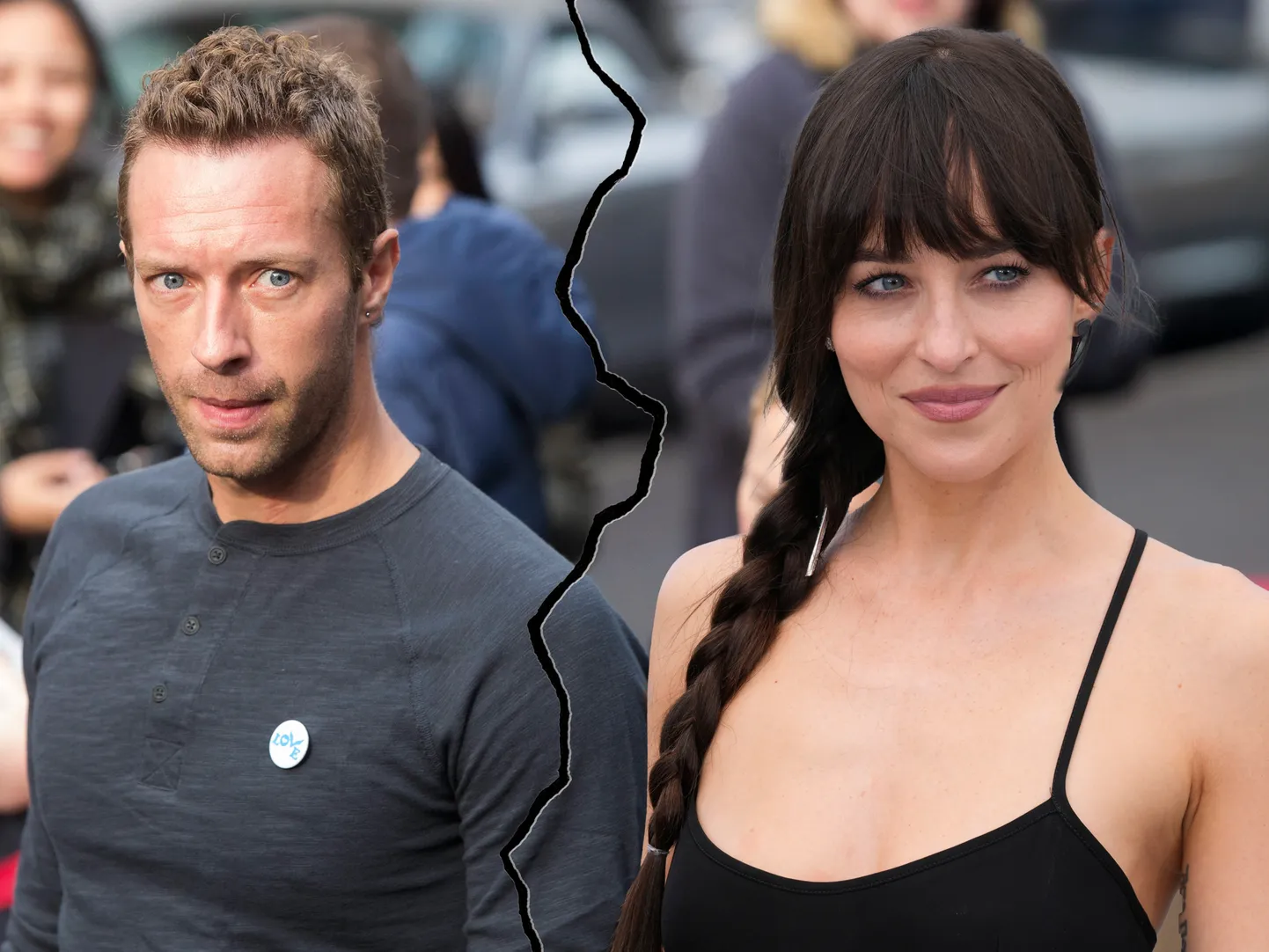 Coldplay laulja Chris Martin, näitleja Dakota Johnson.