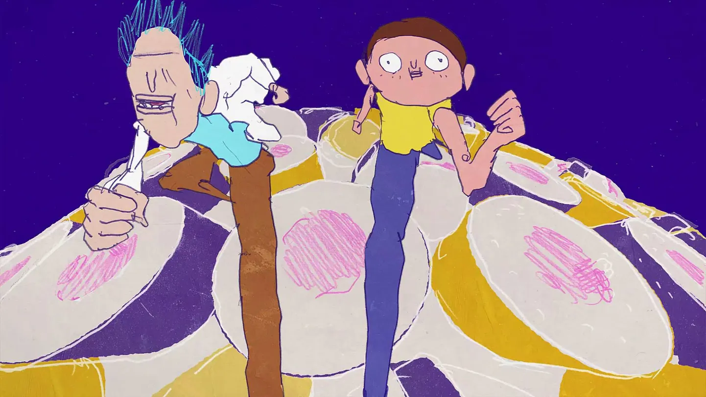 Kaader Sander Joone osast «Rick and Morty» reklaamklipile.