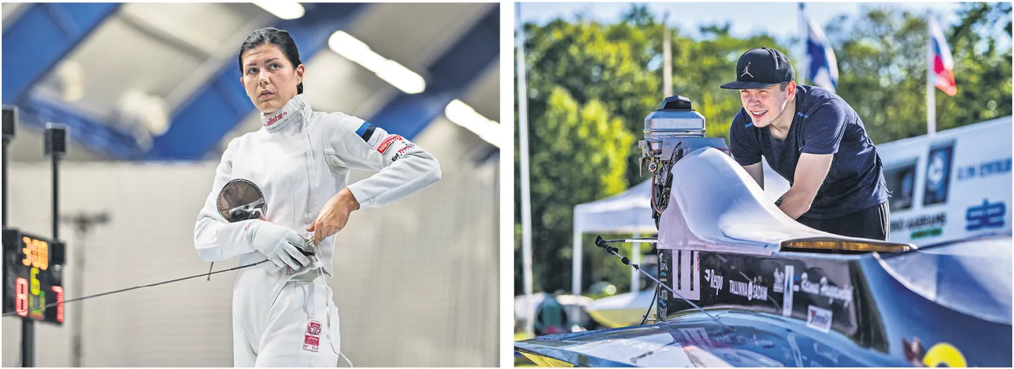 Vehkleja Julia Beljajeva ning  veemotosportlane Rasmus Haugasmägi.