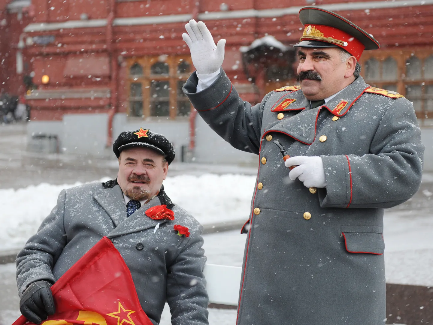 Двойники советских вождей на Красной площади