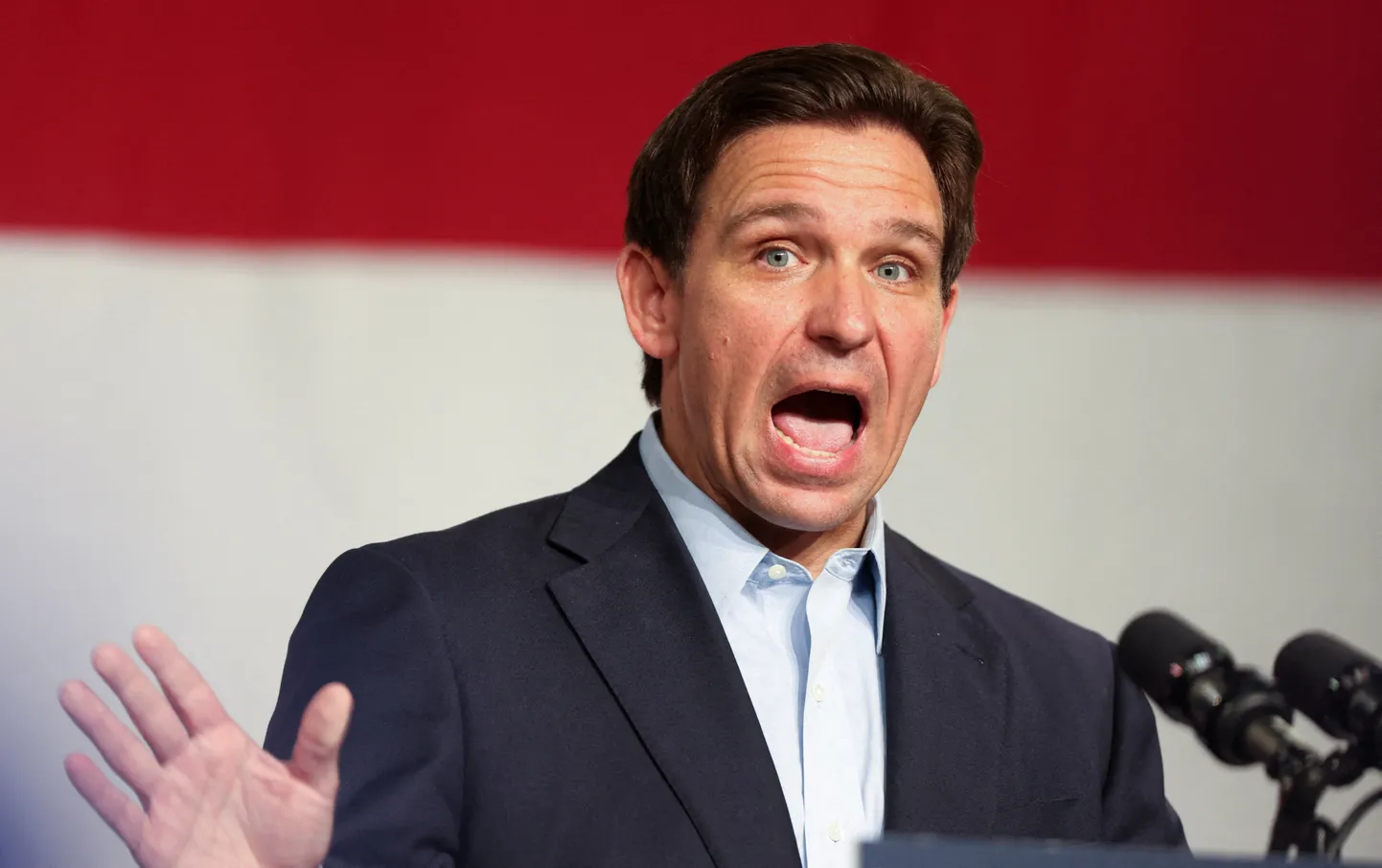 Florida kuberner Ron Desantis esines oma kampaania avaüritusel 30. mail Iowa osariigis.