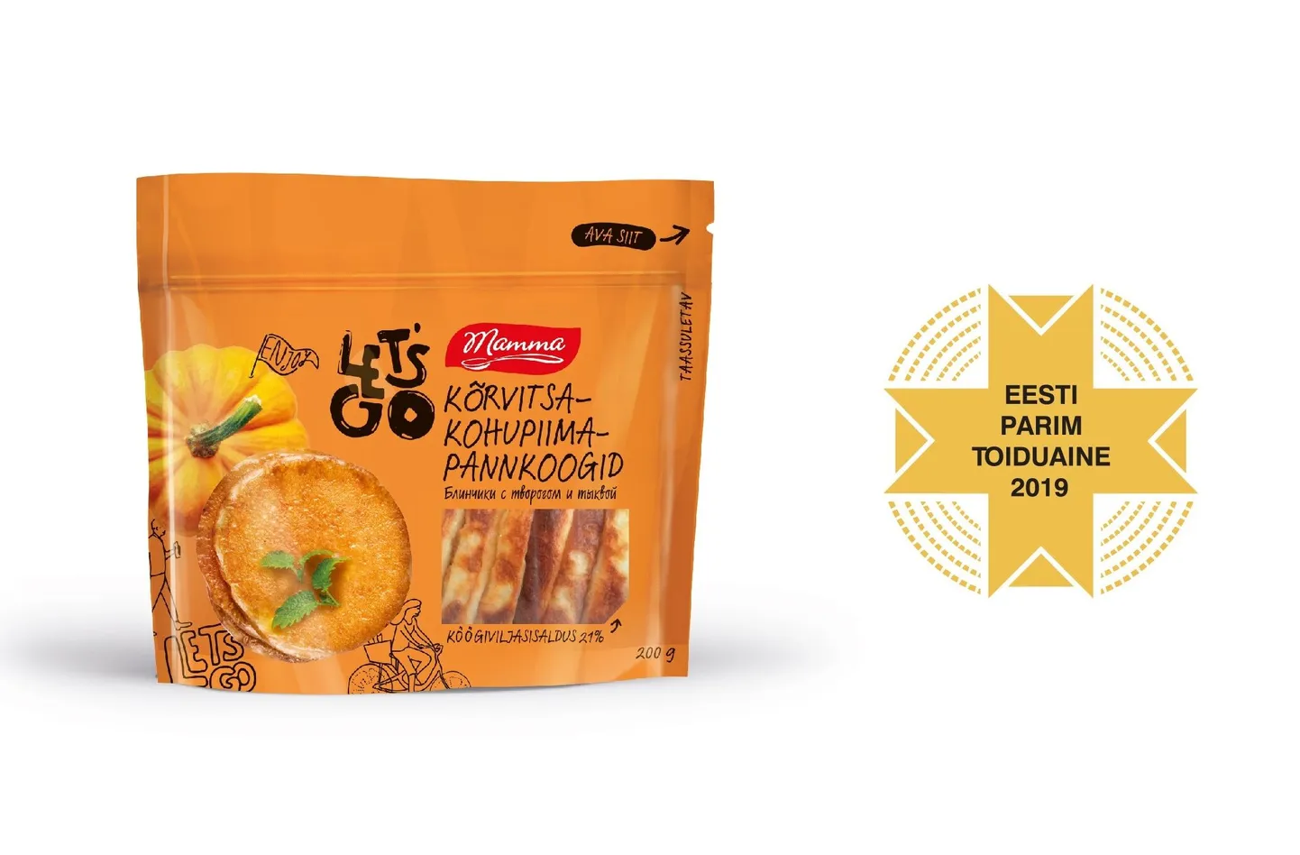 Eesti Parm Toiduaine 2019 on Mamma kõrvitsa-kohupiimapannkoogid.