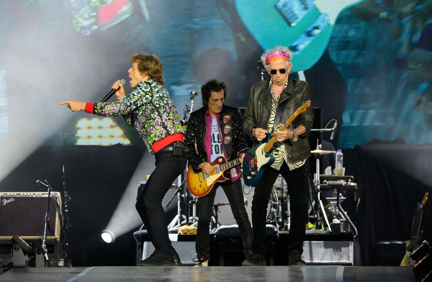 Mick Jagger, Ronnie Wood ja Keith Richards ansambli The Rolling Stones 60. sünnipäeva tuuril.