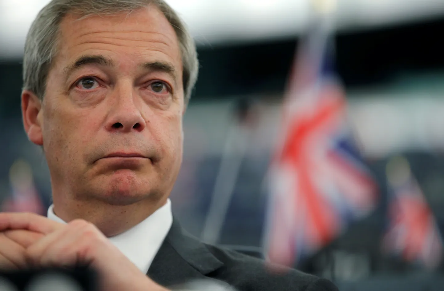 FILE PHOTO: Brexit campaigner and Member of the European Parliament Nigel Farage attends a debate on the guidelines on the framework of future EU-UK relations at the European Parliament in Strasbourg, France, March 13, 2018.  REUTERS/Vincent Kessler/File Photo