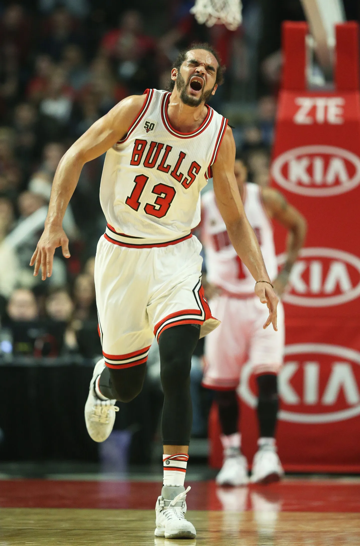 Grimassides Joakim Noah pärast järjekordset vigastust.