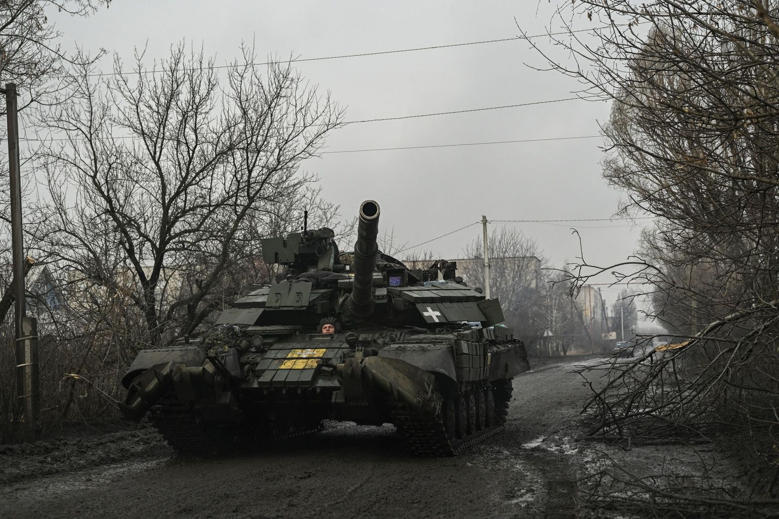 Украинский танк в Бахмуте.
