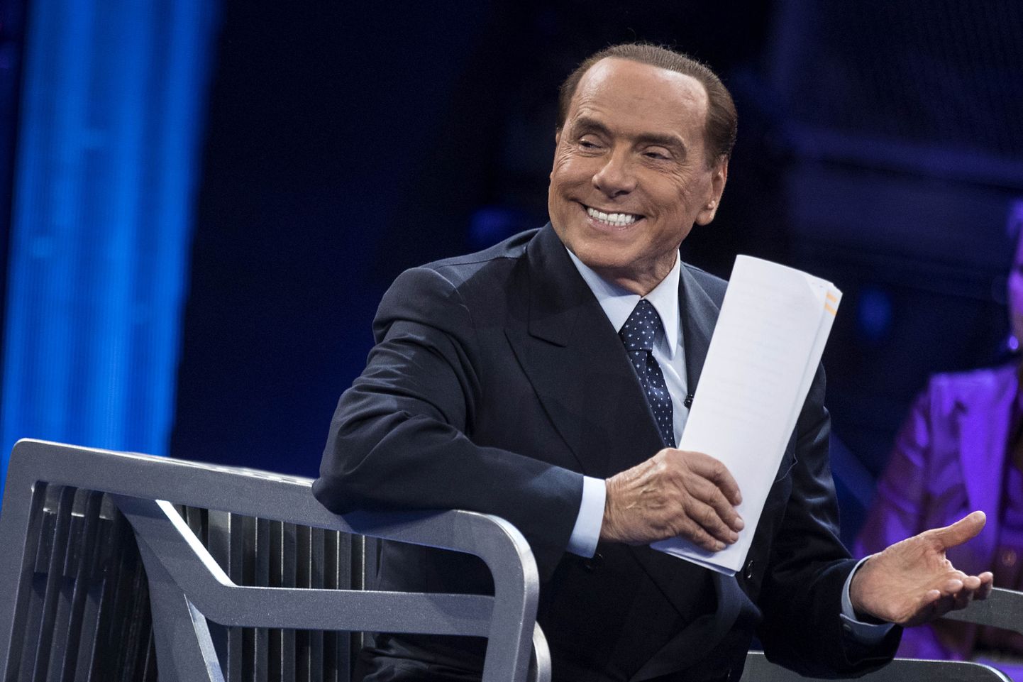 Märtsi alguses toimuvateks Itaalia valimisteks valmistuv Silvio Berlusconi telekanali La7 jutusaates «Non è l'Arena» 21. jaanuaril.