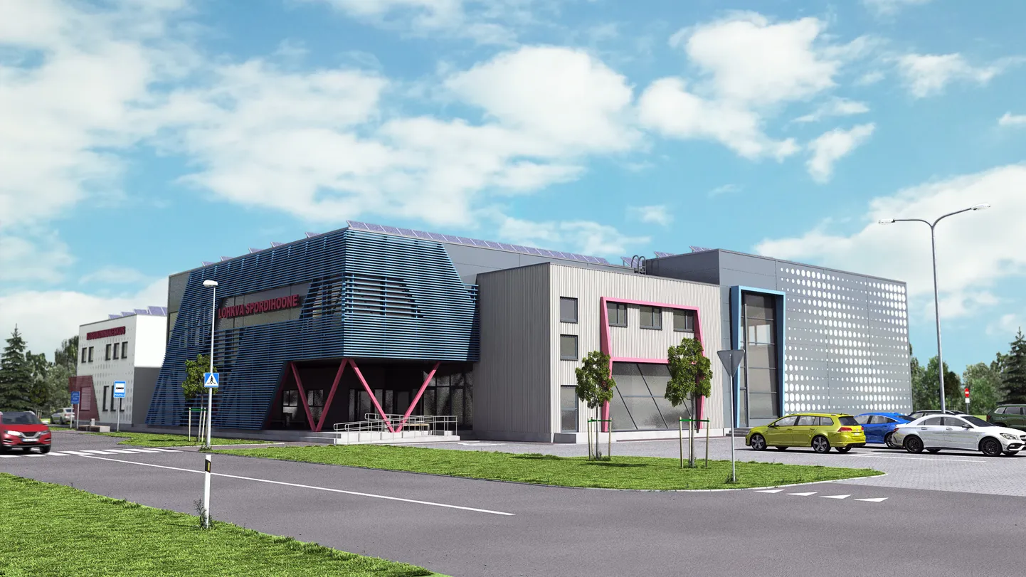 Uus spordihoone kerkib Lohkvasse endise Vara realiseerimiskeskuse hoone asemele.