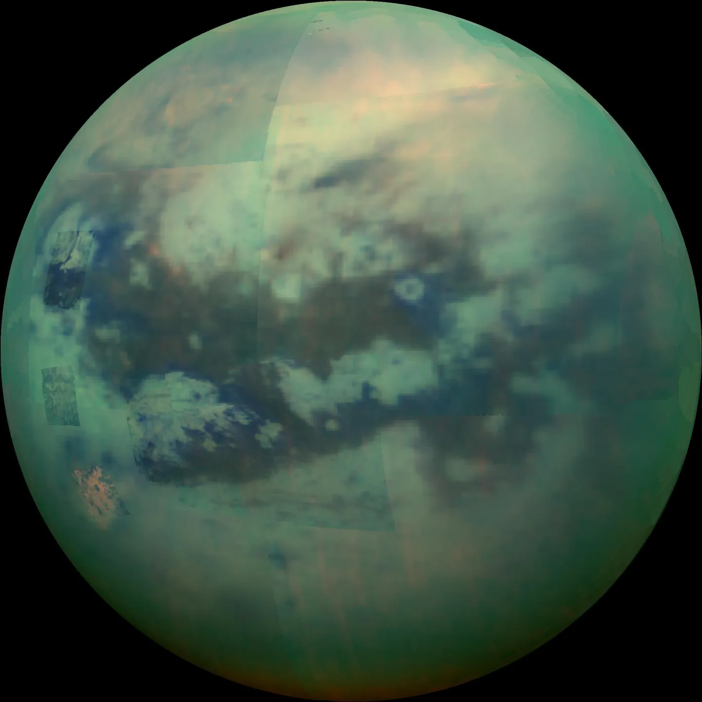 Muudetud värvidega pilt Saturni Titaani kuust