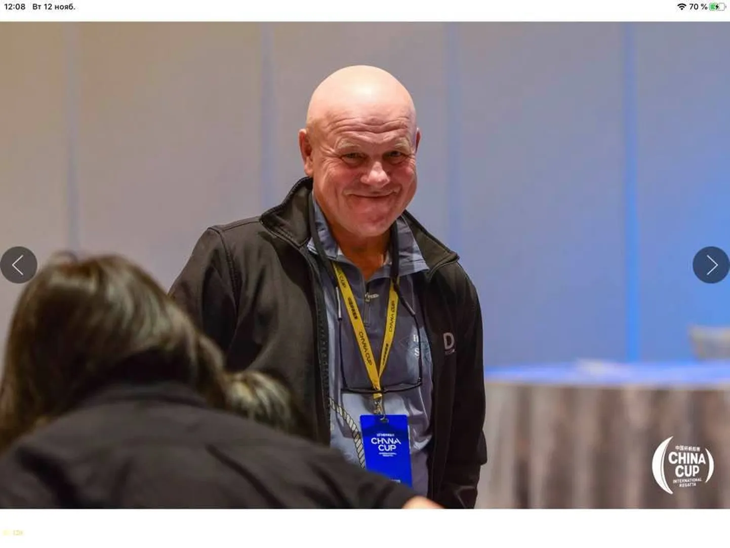 Purjetaja Alar Volmer 2019. aasta sügisel China Cup regatil
