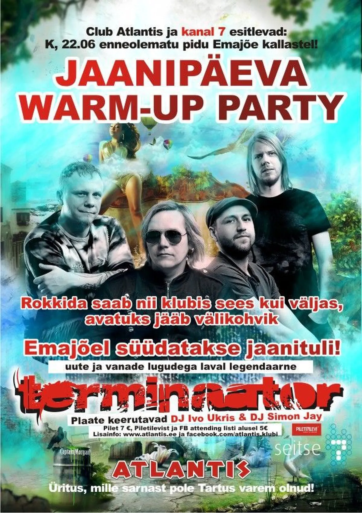 Club Atlantis rabab enneolematu peoga Emajõe kallastel!