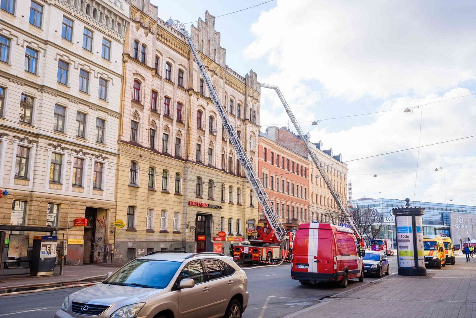 Põleng Riia kesklinnas.