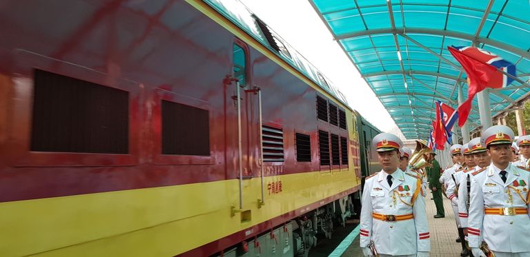Põhja-Korea liidri Kim Jong-uni rongi saabumine Vietnamisse Dong Dangi