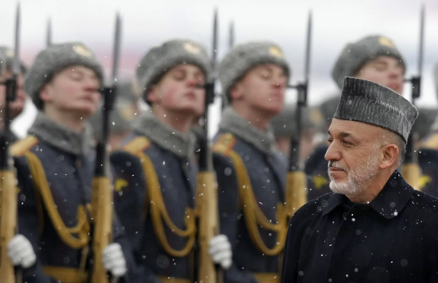 Afganistani president Hamid Karzai 20. jaanuaril Vnukovo lennuväljal.