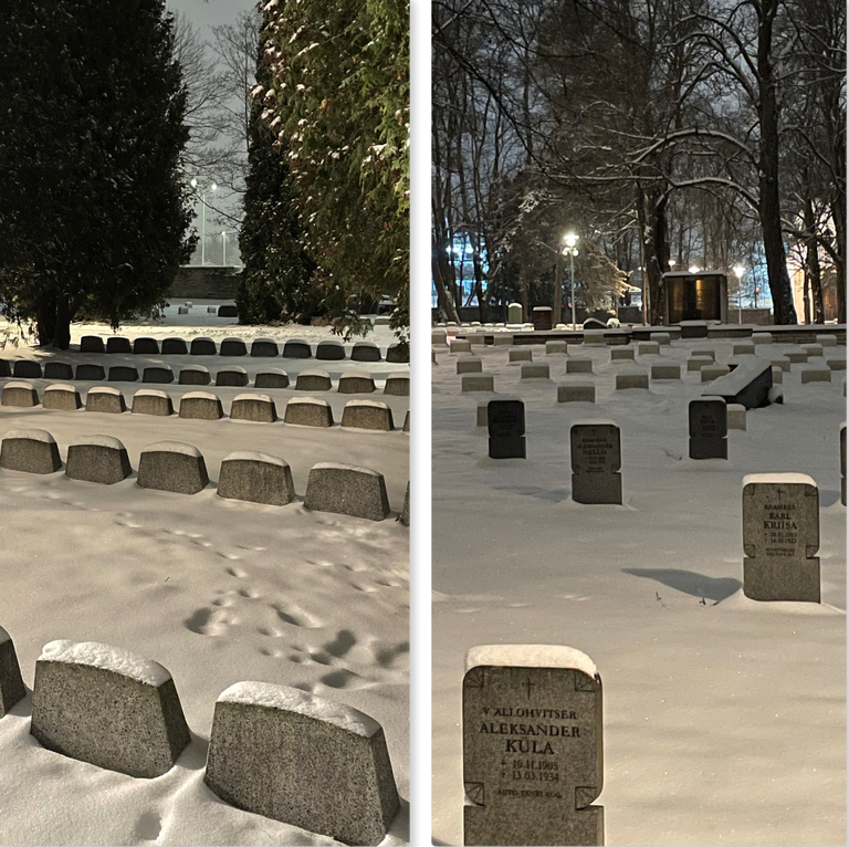 Военное кладбище под свежим ноябрьским снегом. 2022.