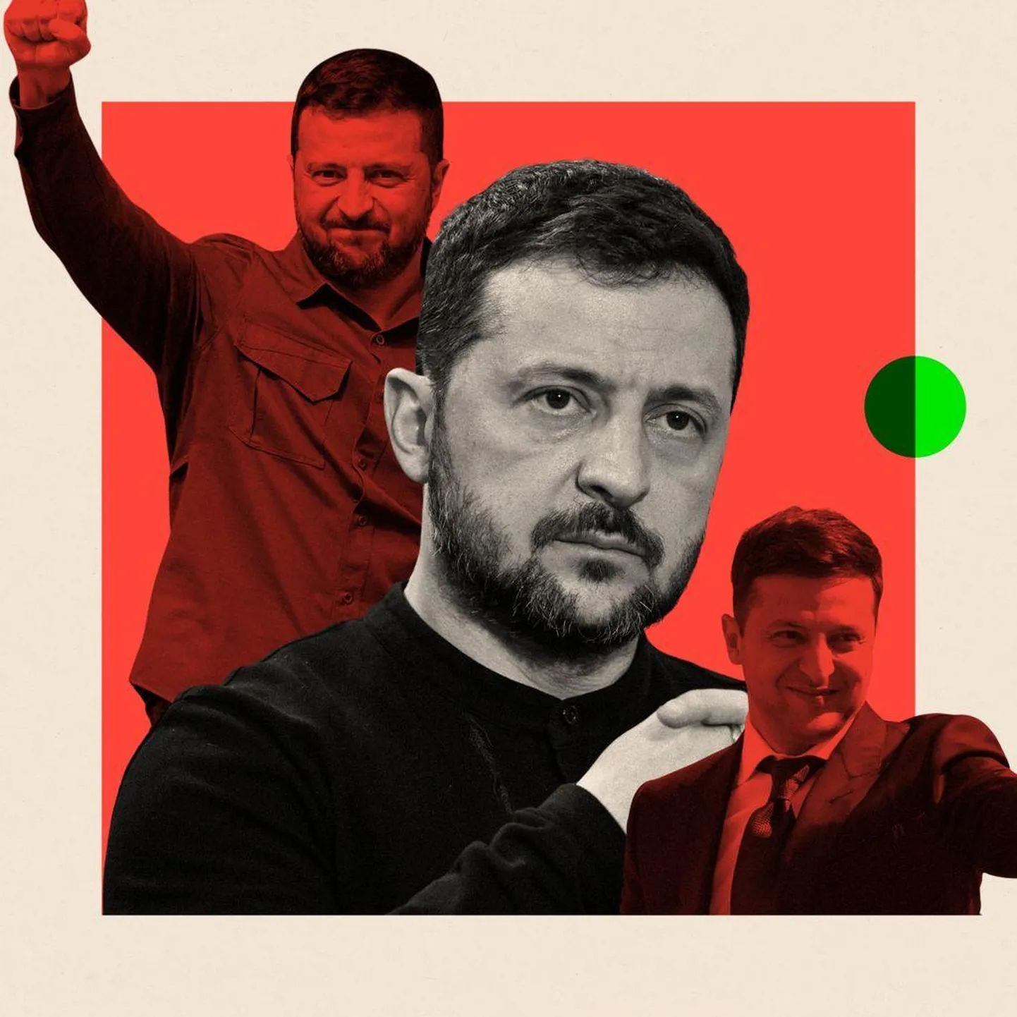 Коллаж из потретов Зеленского