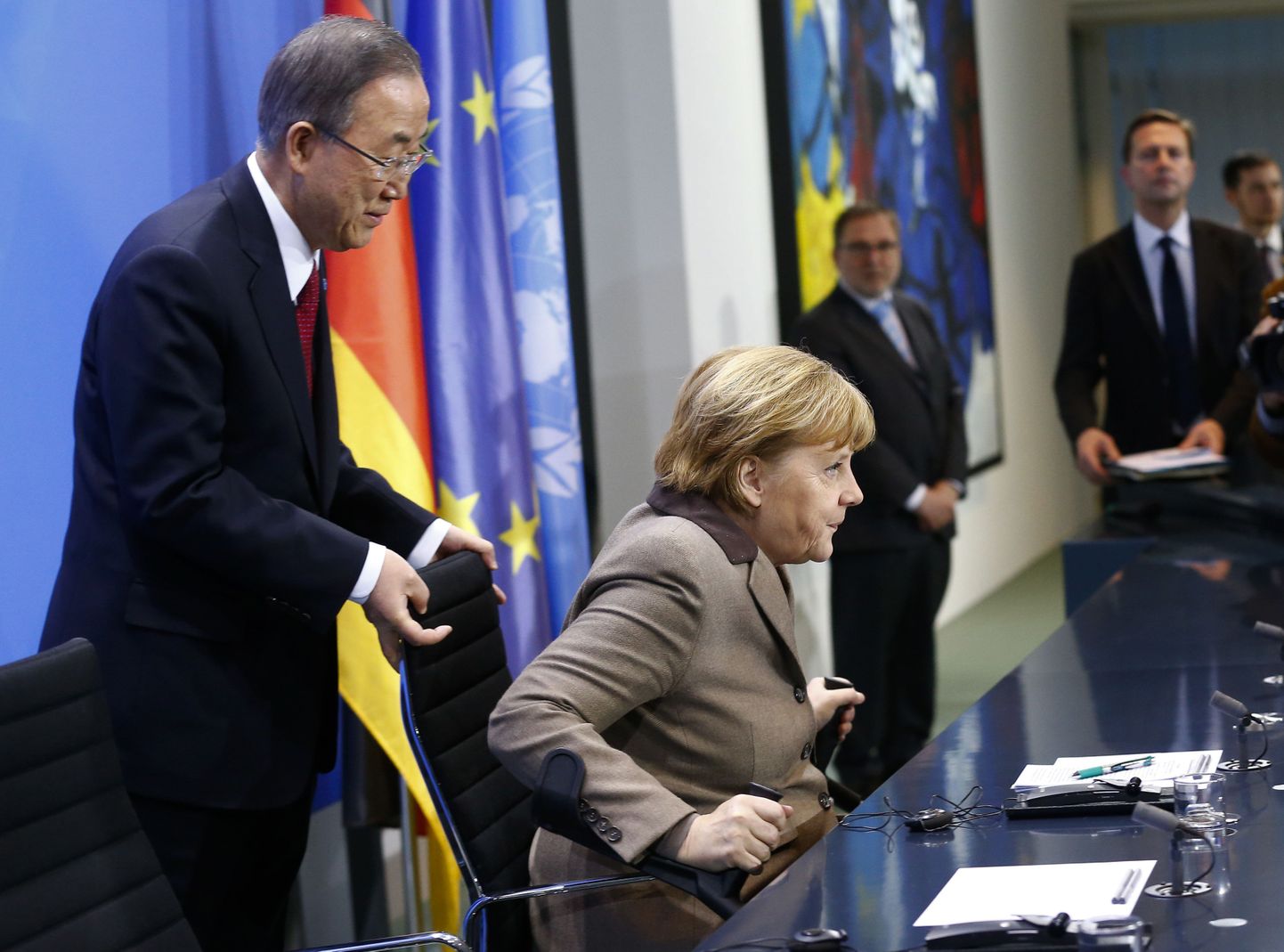ÜRO peasekretär Ban Ki-moon ja saksa kantsler Angela Merkel Berliinis 30. jaanuaril 2014.