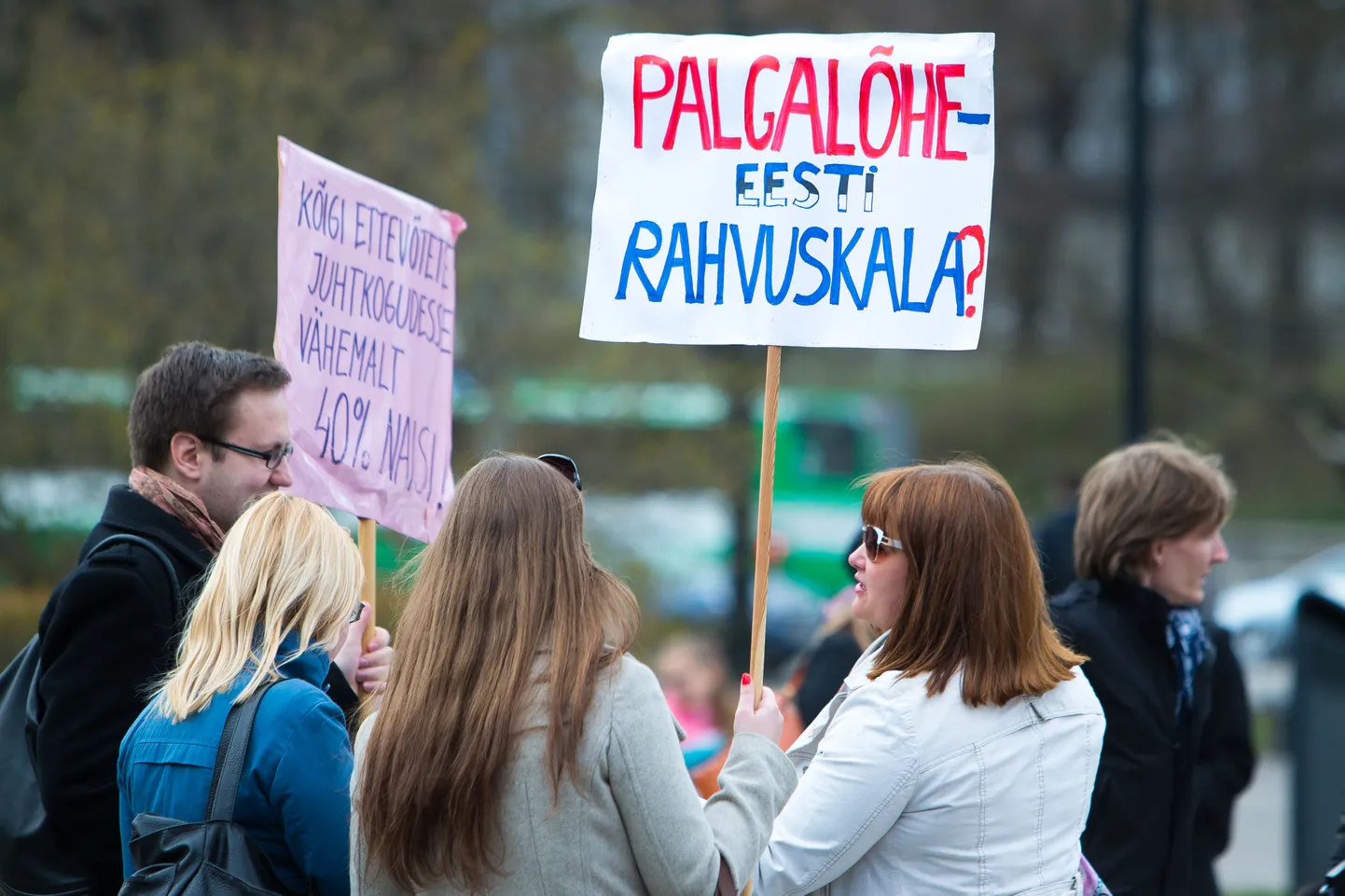 Palgalõhevastane pikett Tallinnas Tammsaare pargis