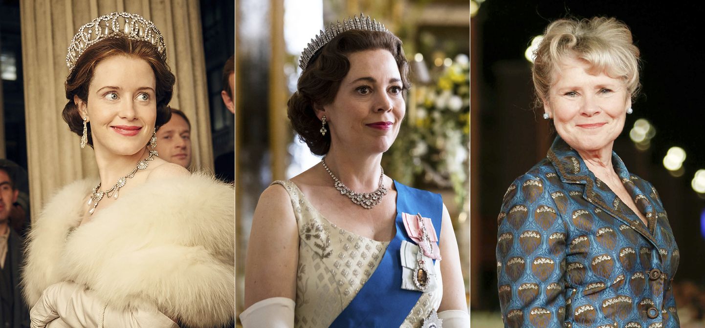 Клэр Фой, Оливия Колман и Имельда Стонтон в роли королевы Елизаветы II в разные годы. Кадры из сериала "Корона".