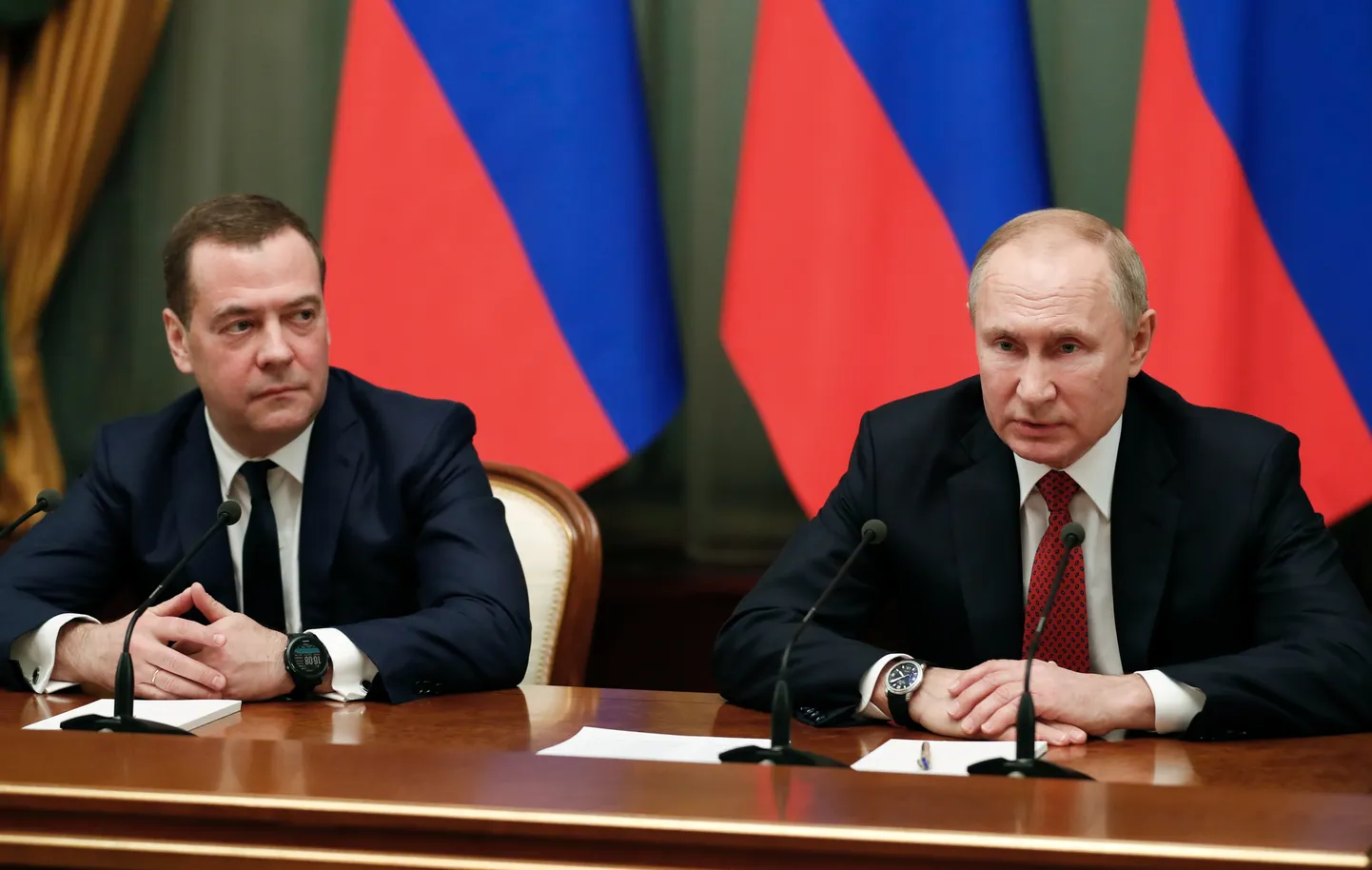 Venemaa julgeolekunõukogu aseesimees Dmitri Medvedev ja Venemaa president Vladimir Putin.