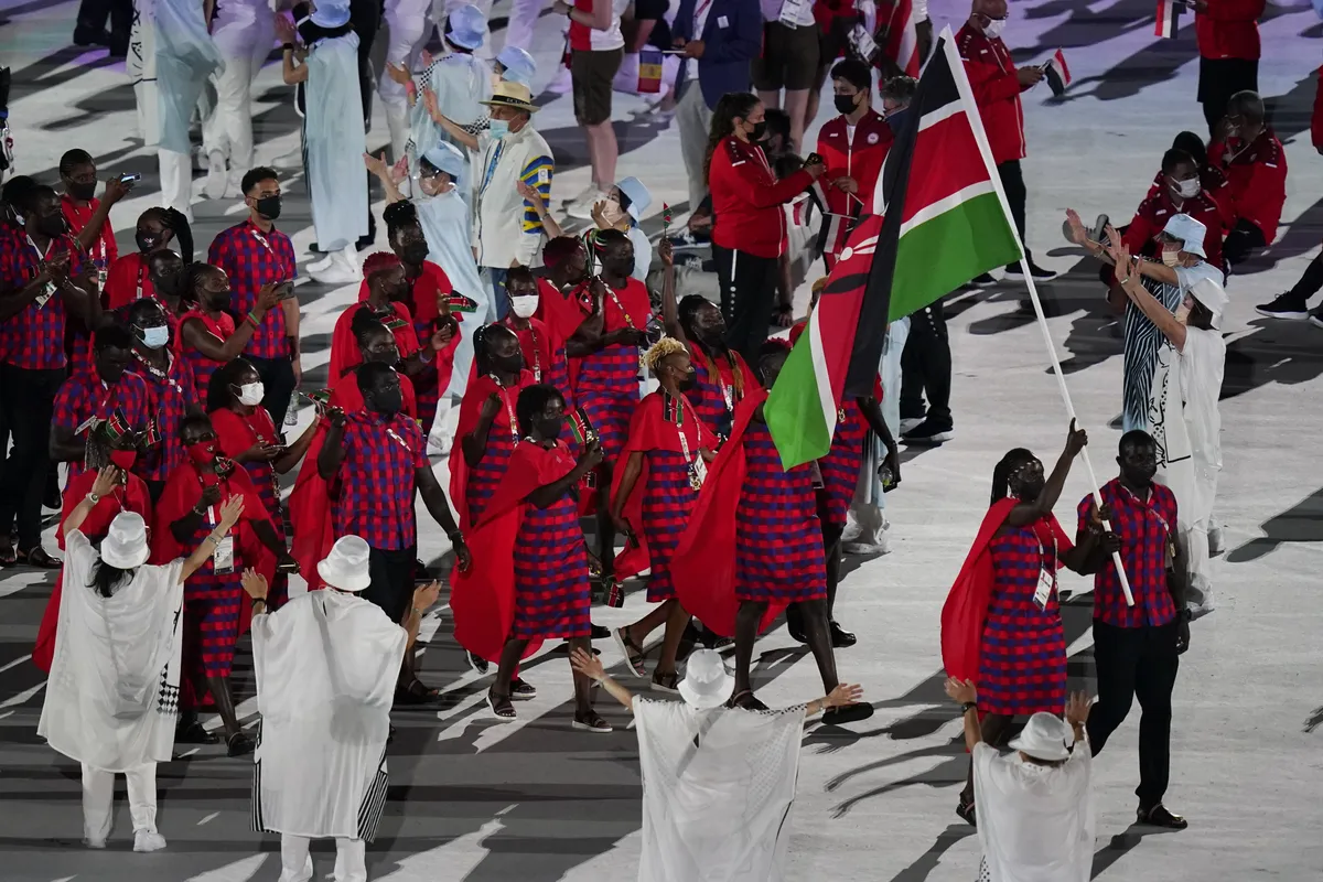 Keenia delegatsioon sportlaste paraadil.