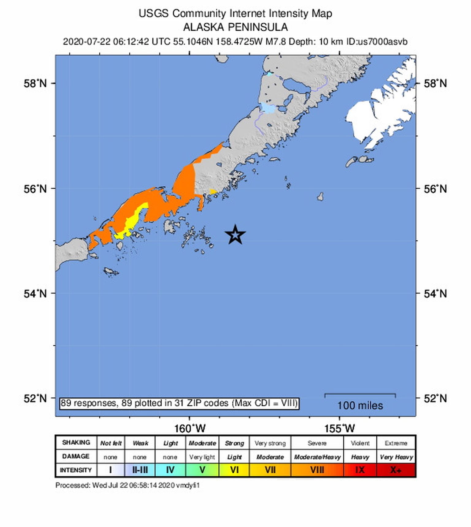 Alaska poolsaare lähistel leidis aset võimas maavärin magnituudiga 7,8.
