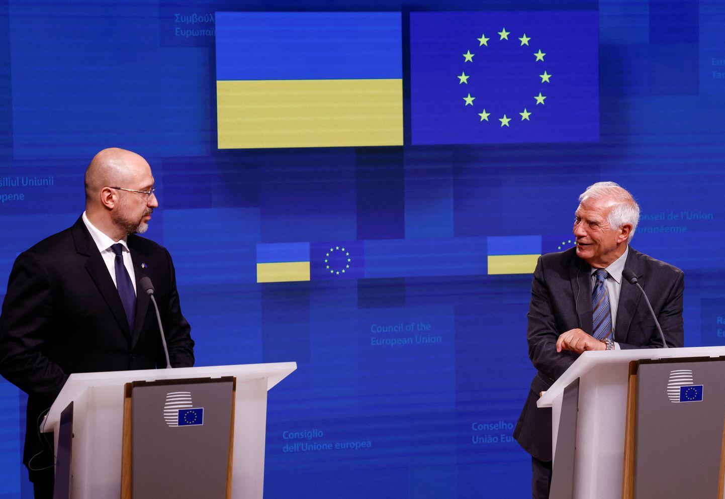 Ukraina peaminister Denõss Šmõgal ja ELi välispoliitika juht Josep Borrell.