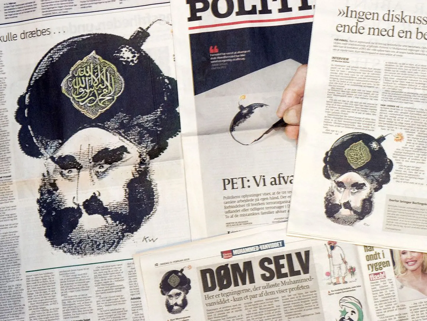 Taani karikaturisti Kurt Westergaardi pommikujulise pearätiga prohvet Muhamed tõi islamimaades kaasa ulatuslikud protestid.