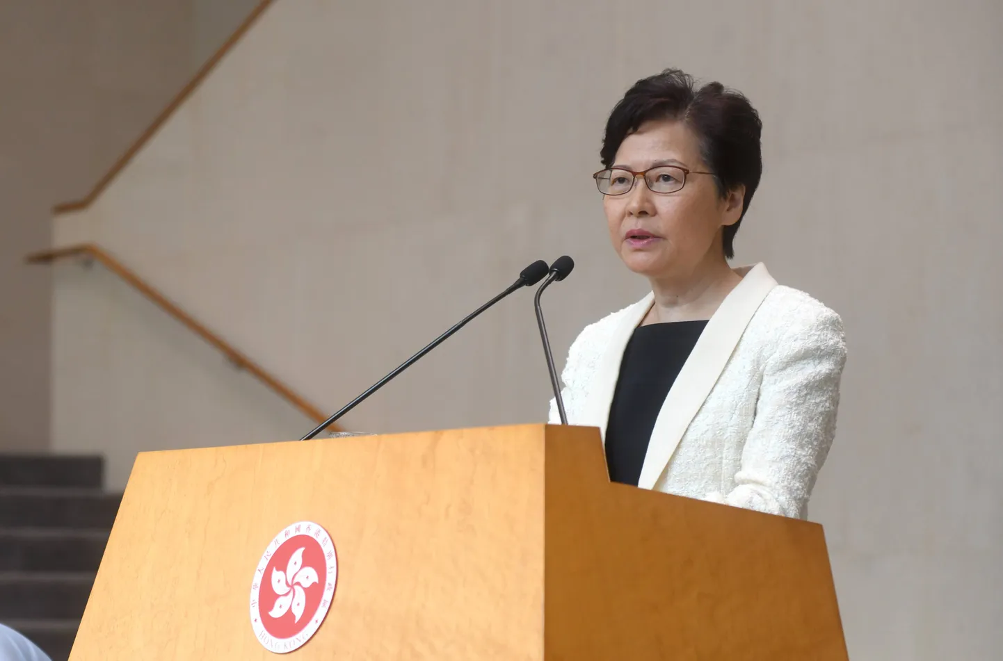 Alates 2017. aastast Hongkongi tegevjuhina töötav Carrie Lam teisipäeval Hiina erihalduspiirkonnas pressikonverentsil.