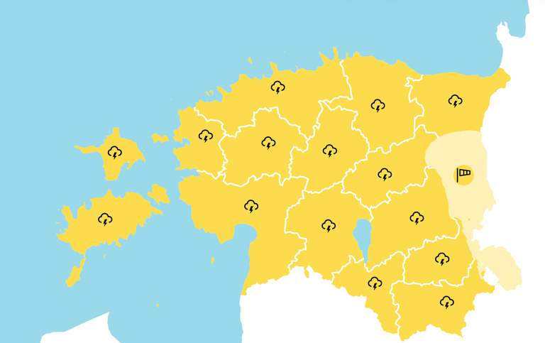 Желтый (первый) уровень объявлен по всей стране.