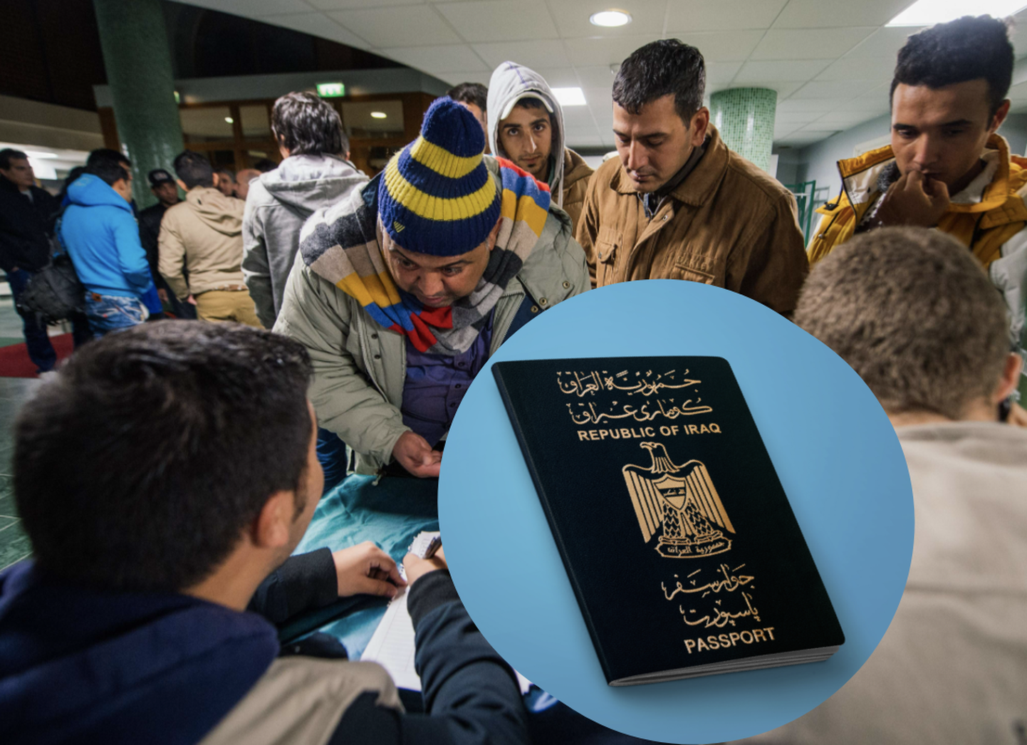 Asüülitaotlejad Rootsis ja Iraagi pass. Pilt on illustreeriv.