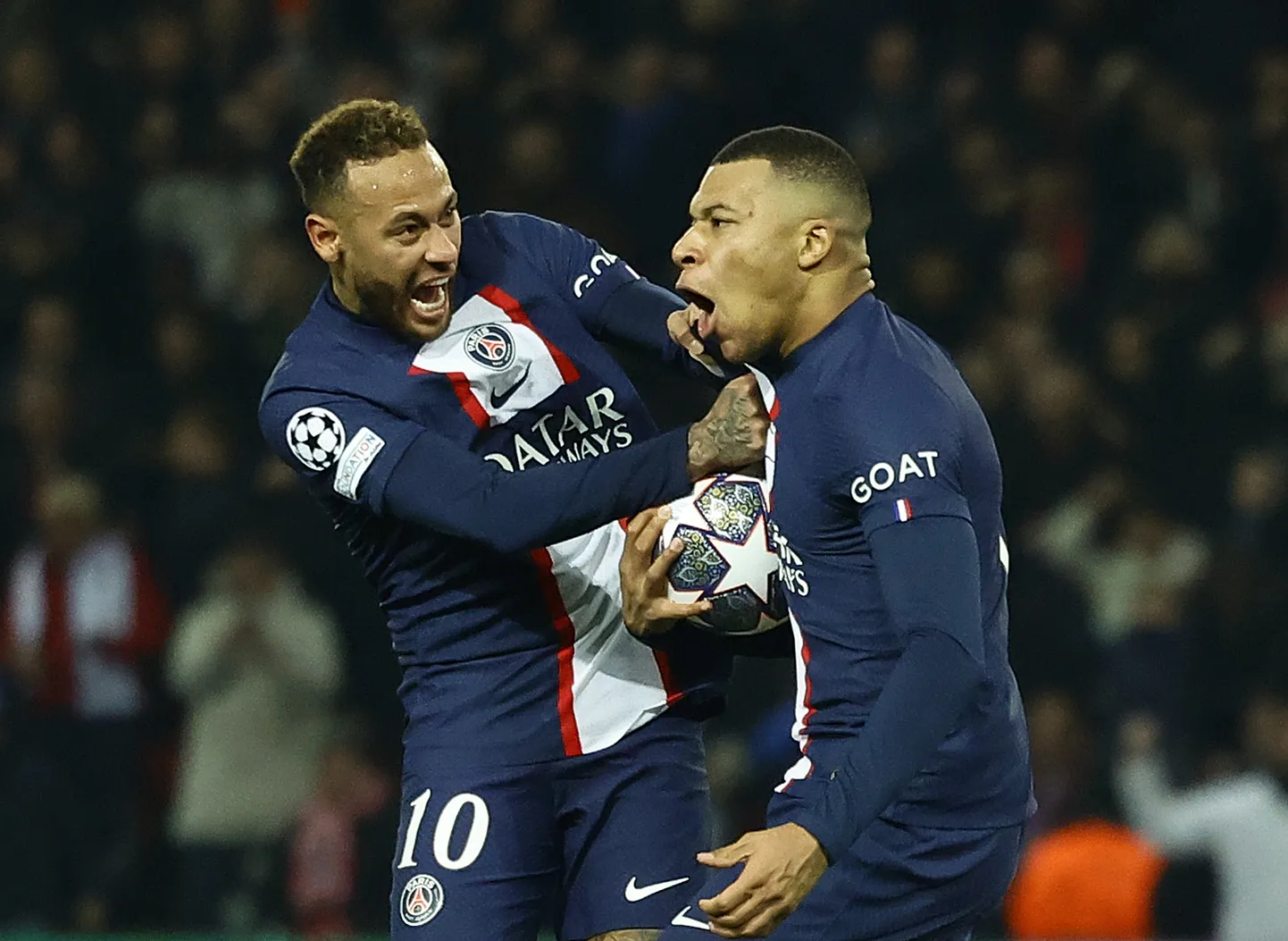 Neymar (vasakul) ja Kylian Mbappé 2023. aasta veebruaris PSG särgis.