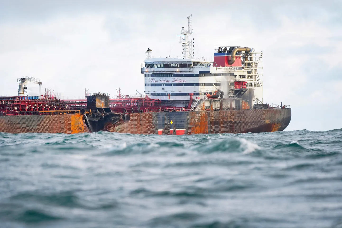 Õnnetuses viga saanud tanker MV Stena Immaculate.