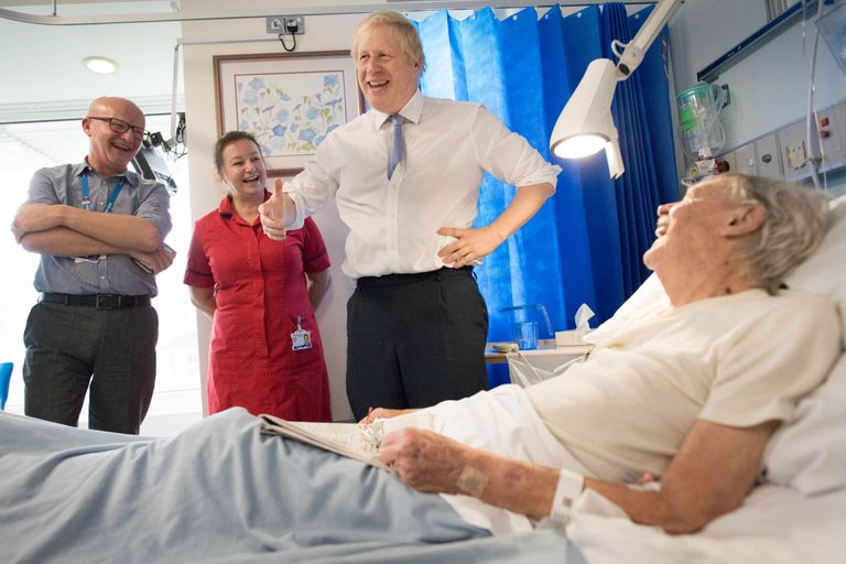 Boris Johnsoni kampaaniaüritus Cornwalli haiglas.