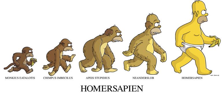 Joonissarja «Simpsonid» peategelase Homeri evolutsioon läbi huumoriprisma. Foto: Scanpix