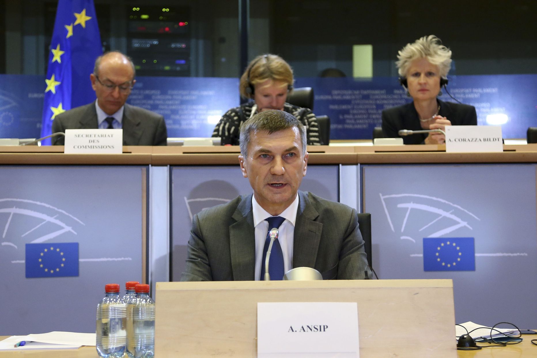 Андрус Ансип на слушаниях в Европарламенте.