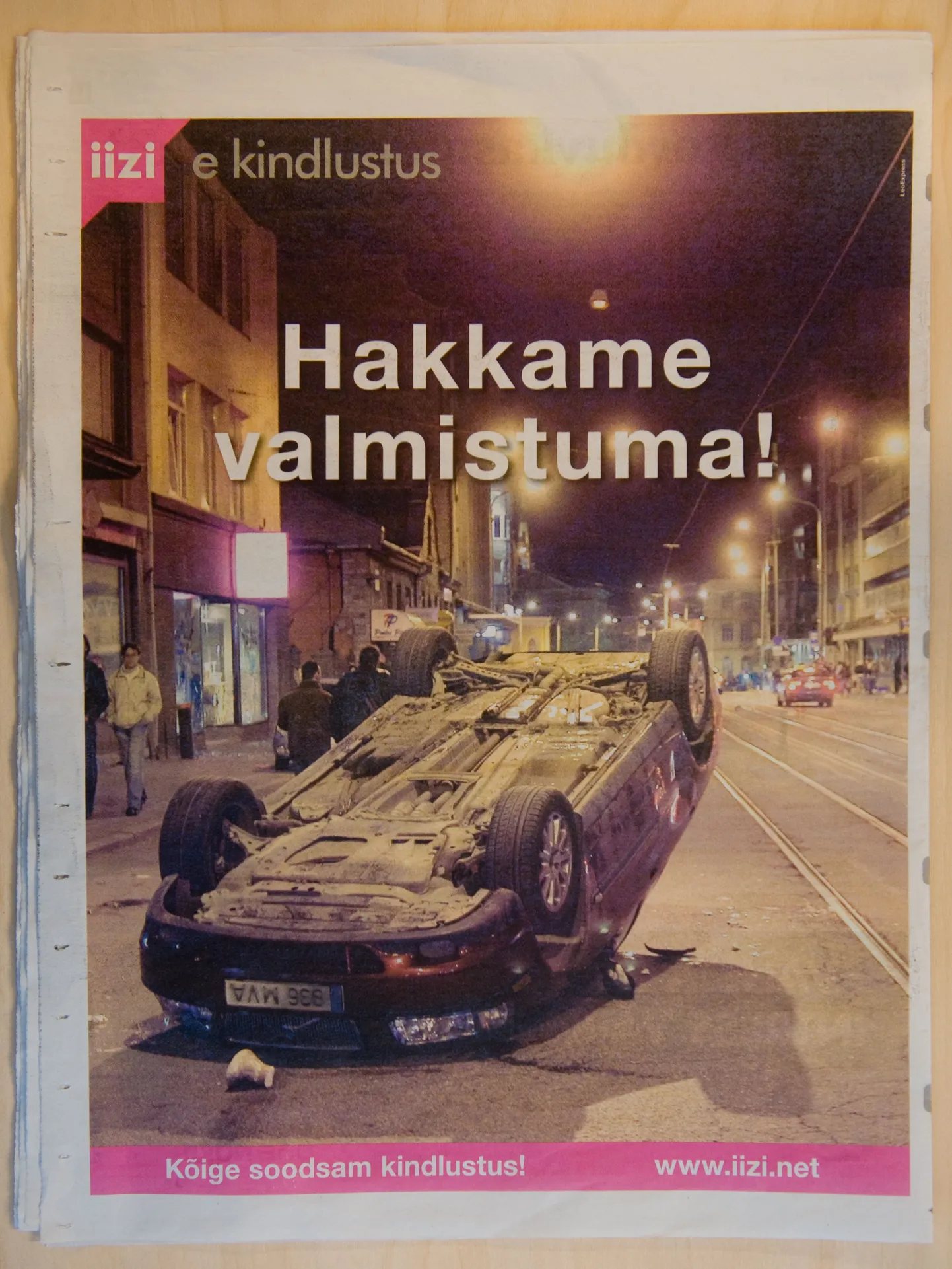 Iizi e-kindlustuse pronksiöö teemaline reklaam.
