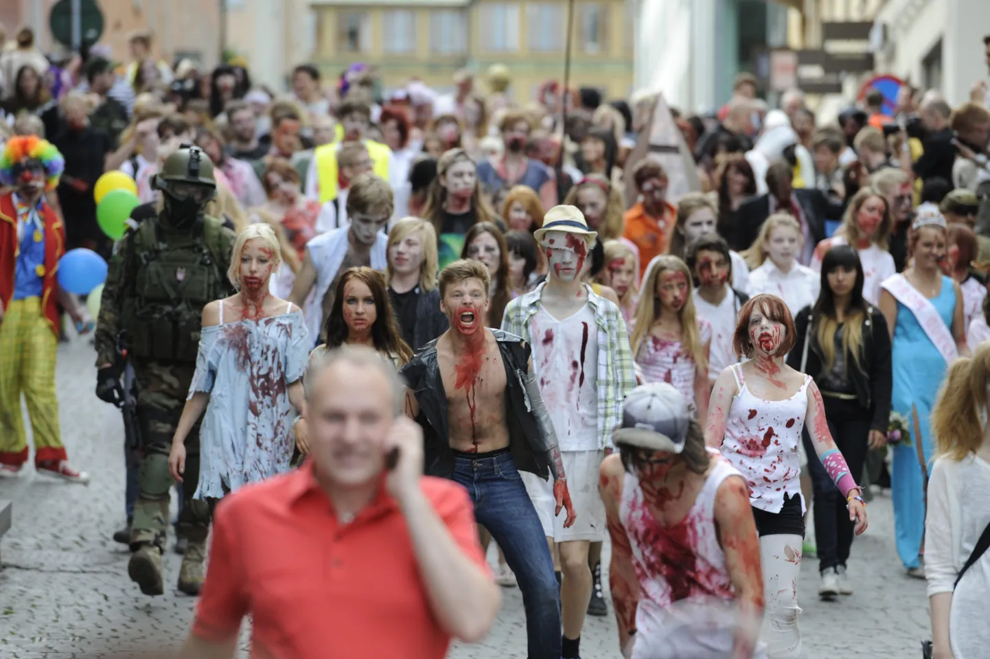 Stockholmi zombiparaad augustis.