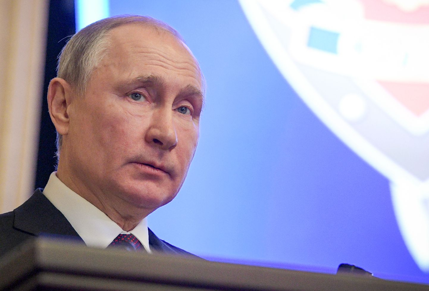Vene president Vladimir Putin FSB juhtidele õpetussõnu jagamas.