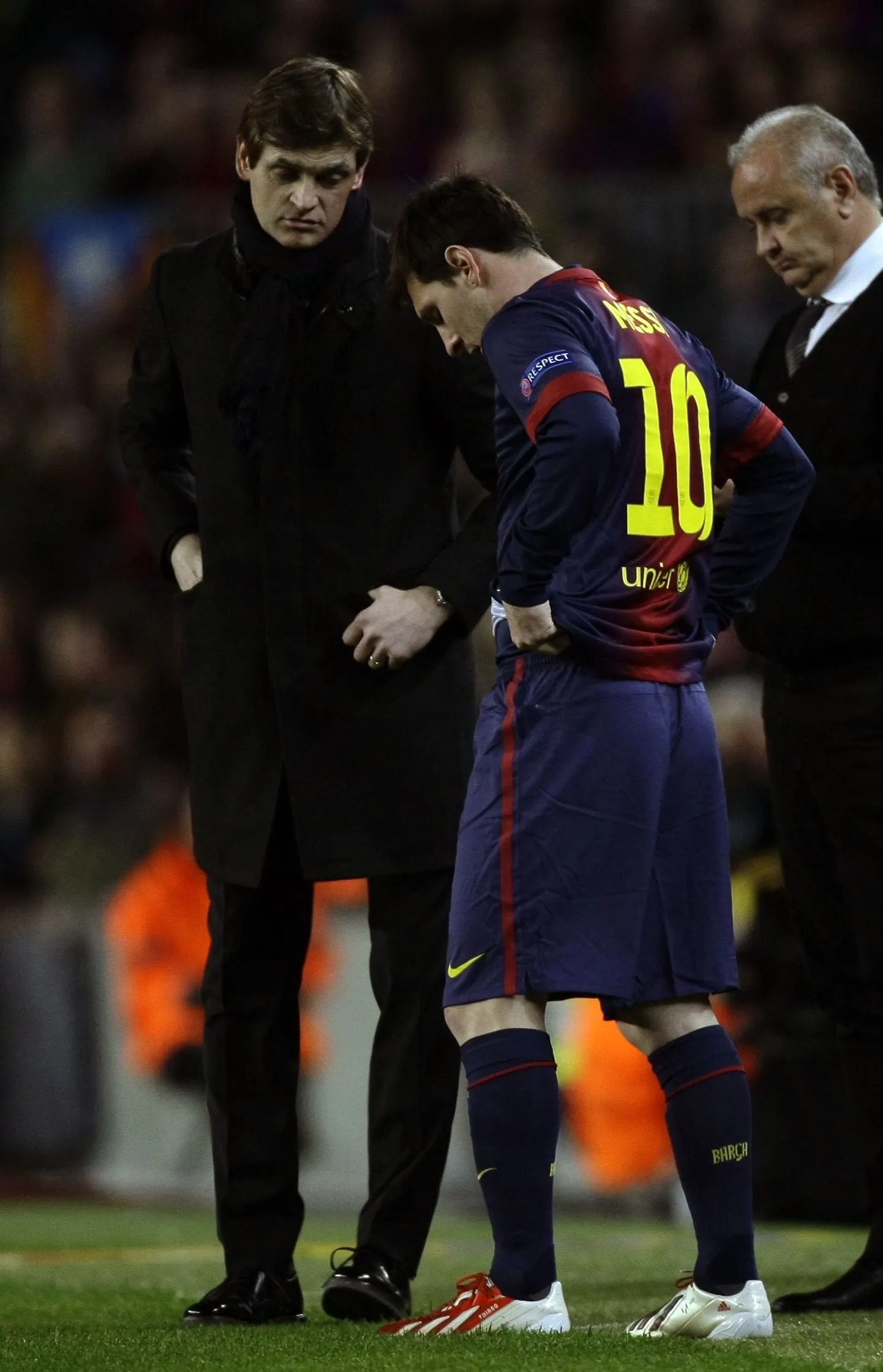 Lionel Messi (esiplaanil) on viimasel ajal osalenud tiimi treeningutel, kuid arstide käest ei ole ta veel mängimiseks luba saanud.