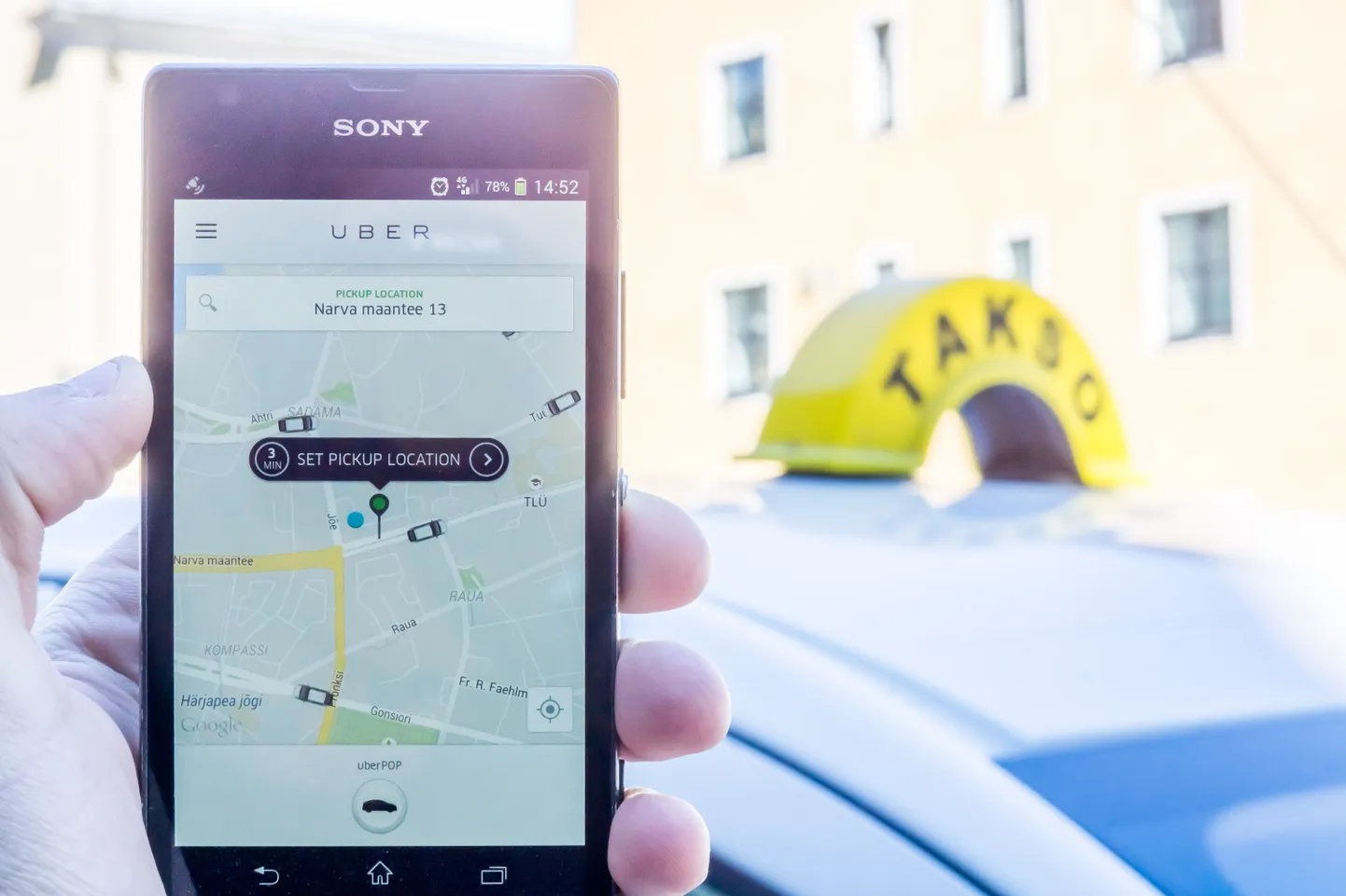Uberi sõidujagamisteenuse äpp