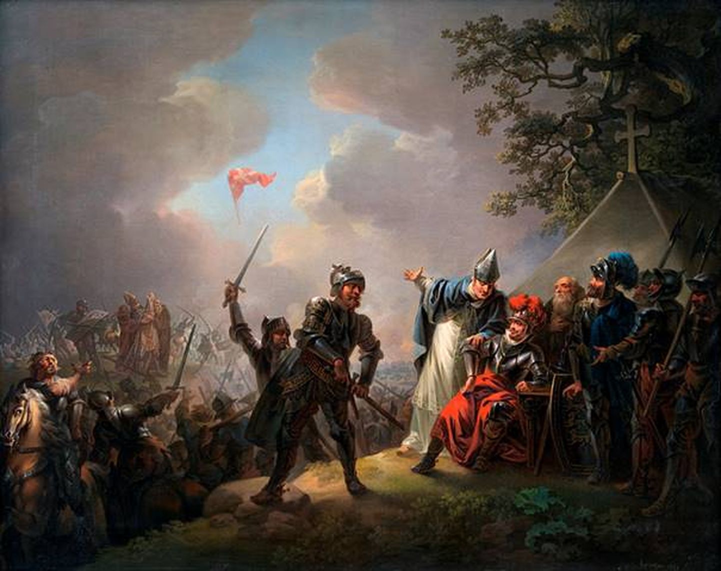 Christian August Lorentzen. Legend Taani lipu Dannebrogi taevast alla langemisest Eestis Lindanise lahingu ajal 1219. aastal. 1809.