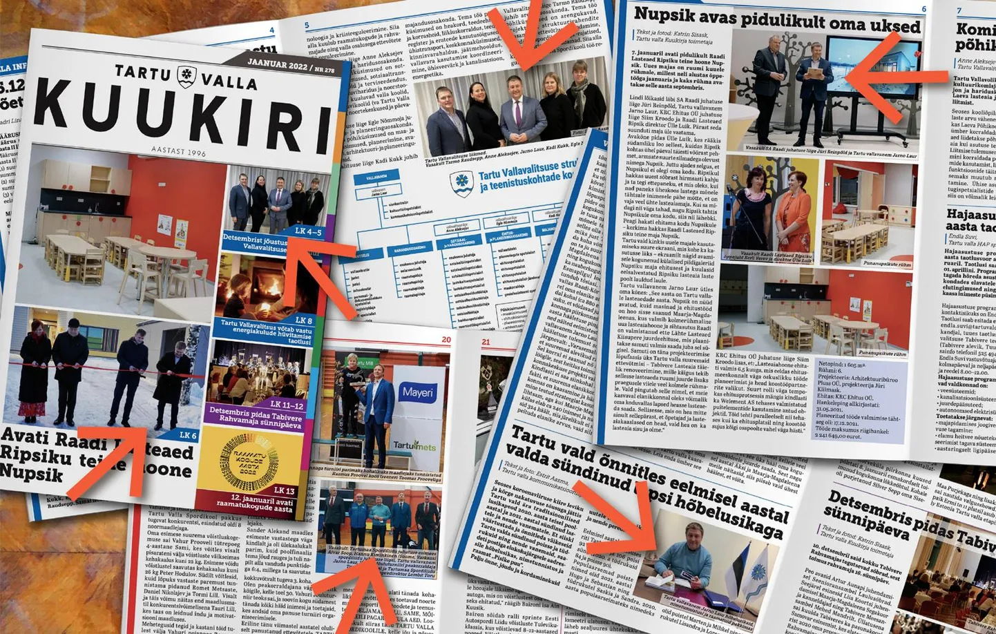 Tartu valla kuukirja jaanuarinumbris võib vallavanem Jarno Lauri leida kuuelt pildilt.