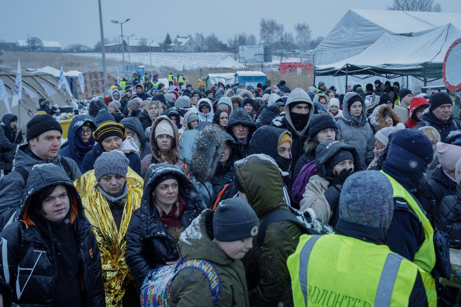 Ukraina sõjapõgenikud Poola piiril.