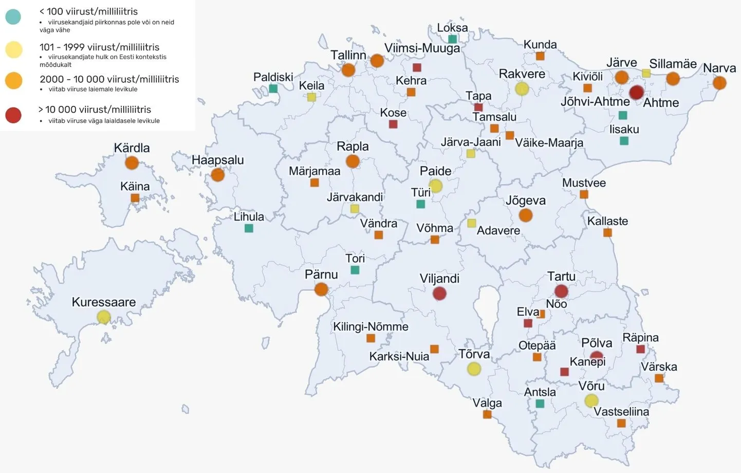 Reoveeuuringu tulemused 25.–29. oktoobril. Allikas: Tartu ülikool