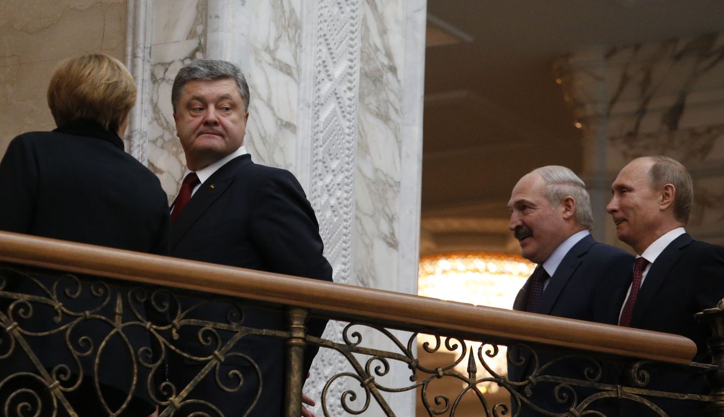 Porošenko ja Putin Minskis.