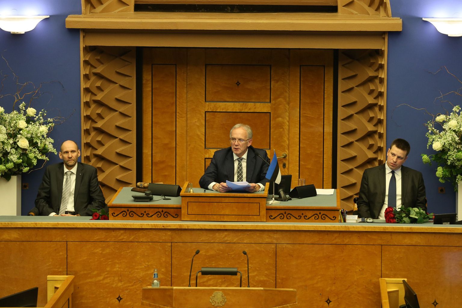 Riigikogu 13. koosseis kogunes täna, 30. märtsil oma esimesele istungile, mille avas president Toomas Hendrik Ilves.