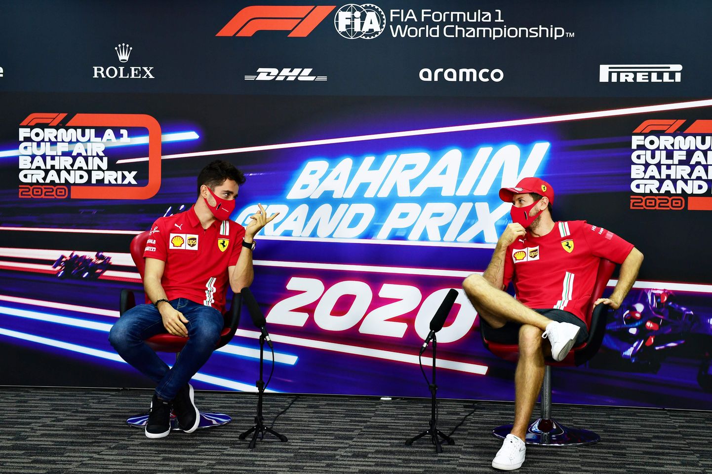 Ferrari sõitjad Charles Leclerc ja Sebastian Vettel