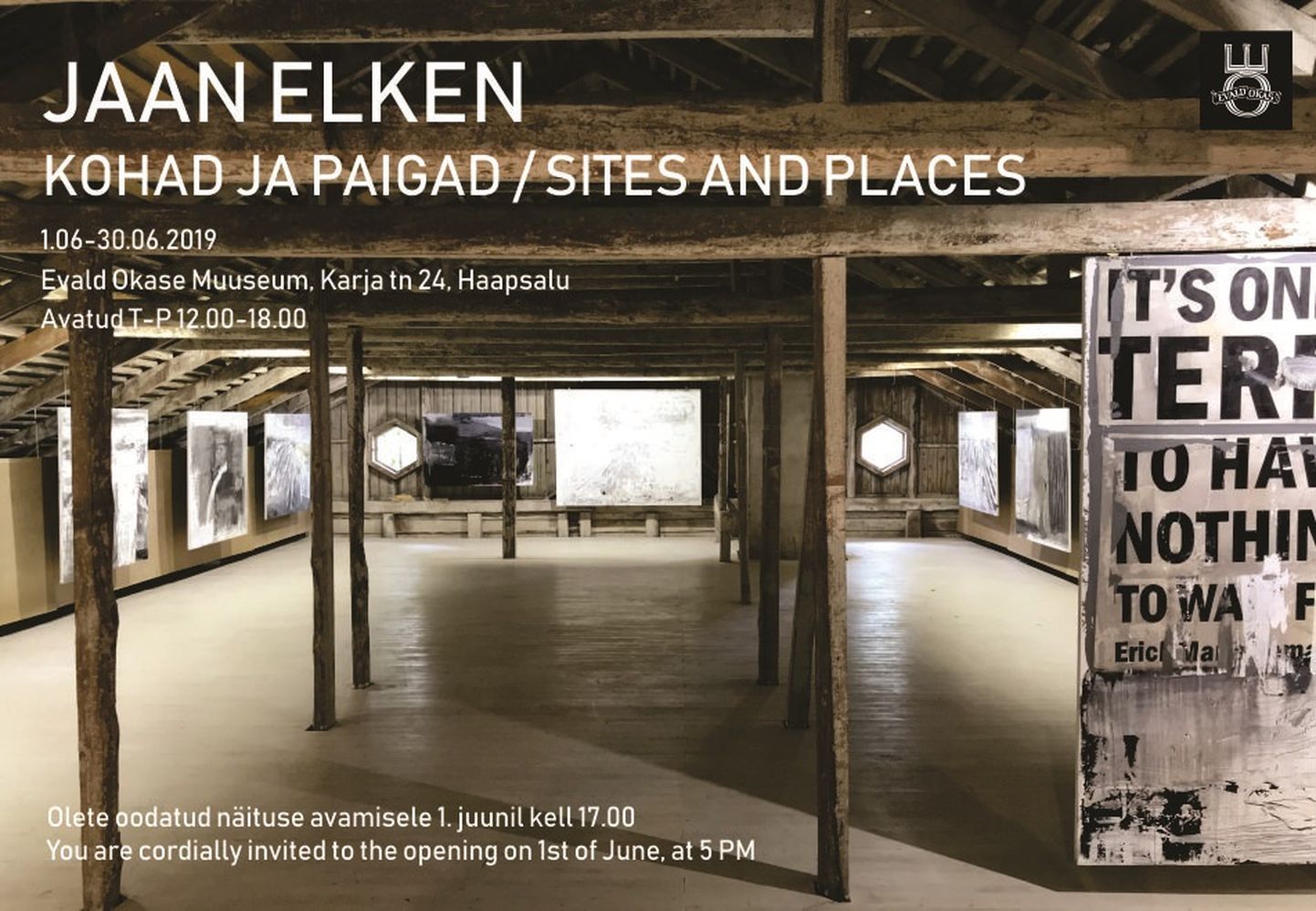 Jaan Elkeni näitus «Kohad ja paigad / Sites and Places» Evald Okase muuseumis